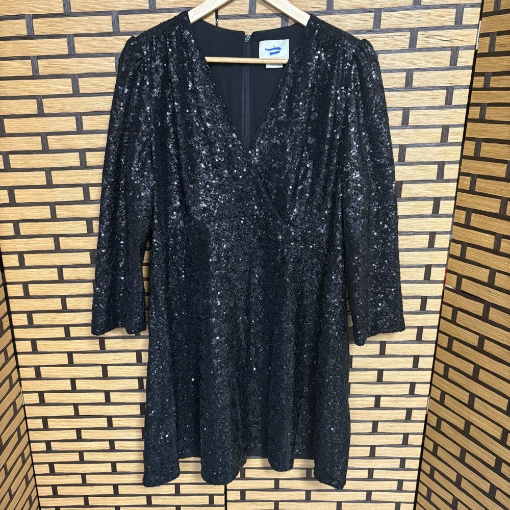 Kate Spade Black Sequin Dress Size 14